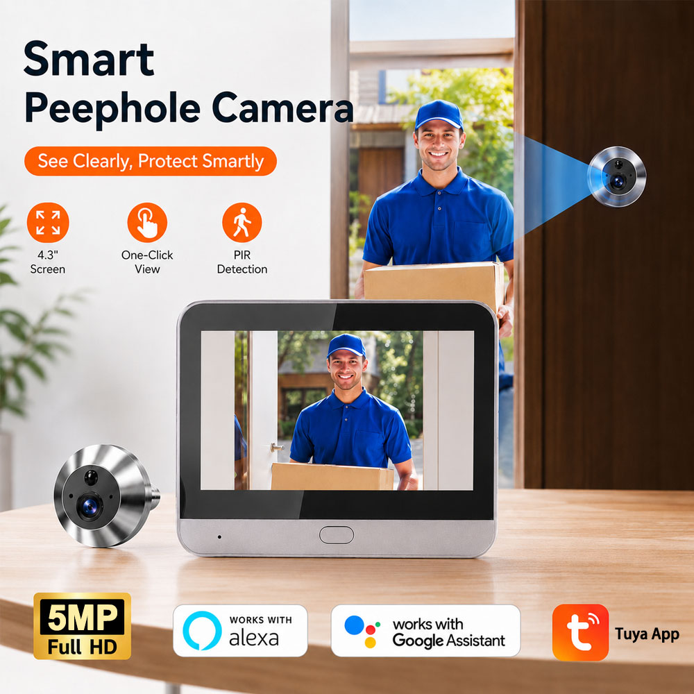 Smart Doorbell Wired - Tuya Smart 5MP 140 ° Mirilla