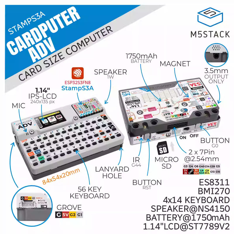 Iot Diy Home Automation - M5Stack Cardputer Adv, Computadora Programable del